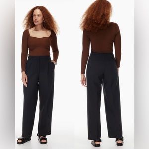 NWT Aritzia BABATON PLEATED BLACK TROUSERS